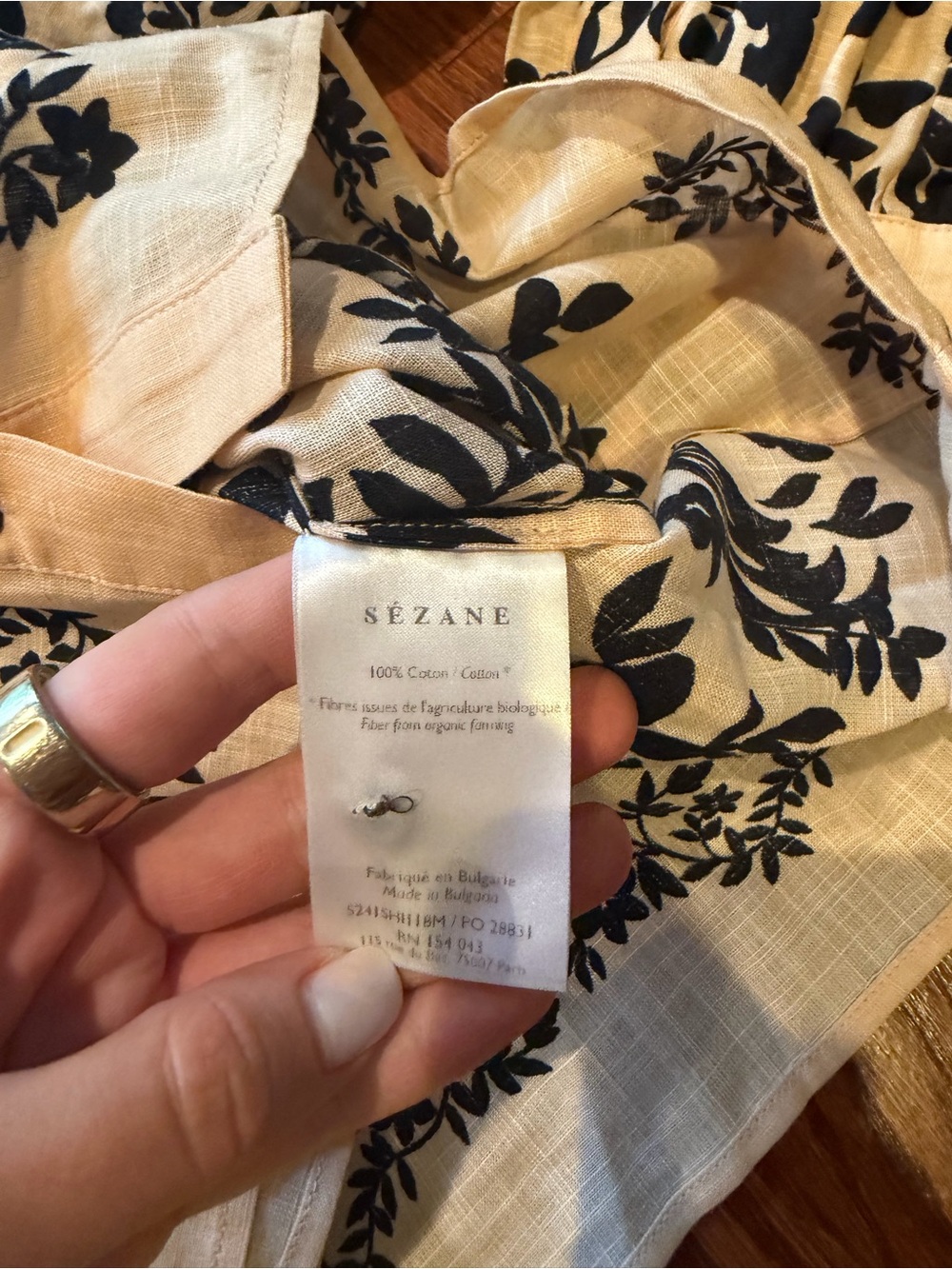 Sezane Claudio Long Sleeved Shirt in Nora Print Size 42 / L - Picture 5 of 8